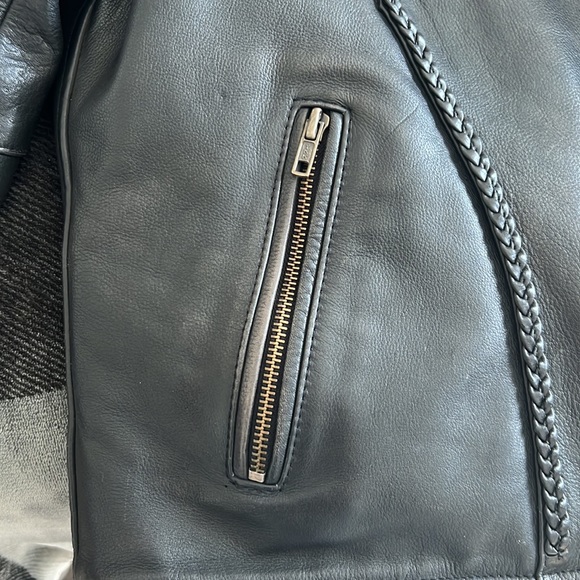 Black Leather Women’s Motorcycle Jacket - Picture 4 of 6